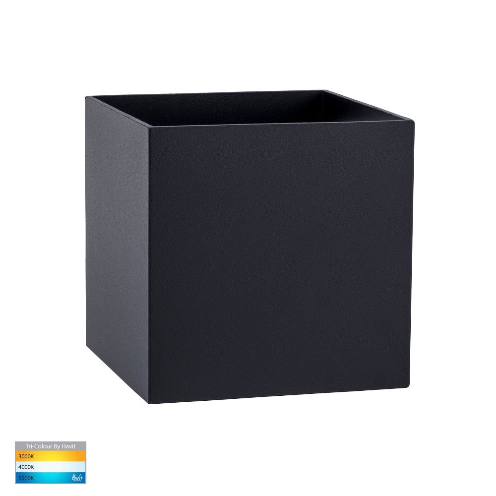 Buy Up / Down Wall Lights Australia Versa Square Up & Down Wall Light Black 3CCT - HV3658T-BLK-SQ