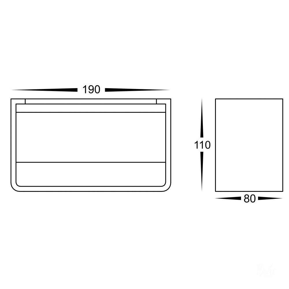 Buy Up / Down Wall Lights Australia Mia Up / Down Rectangle Wall Mounted Light Black 3CCT - HV3665T-BLK
