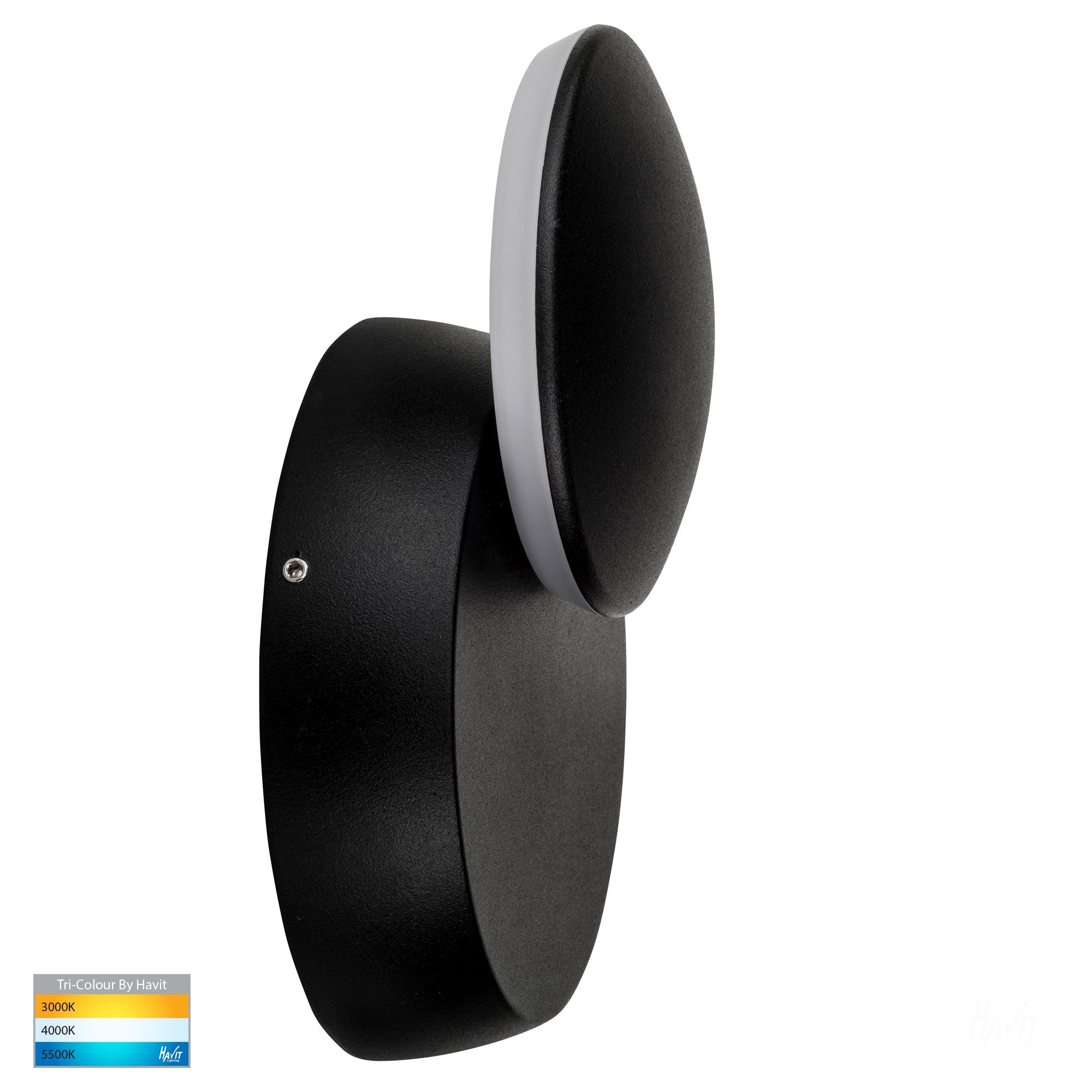 Buy Exterior Wall Lights Australia HV3666T-BLK Pivot Round Wall Mounted Light Poly Powder Coated Black
