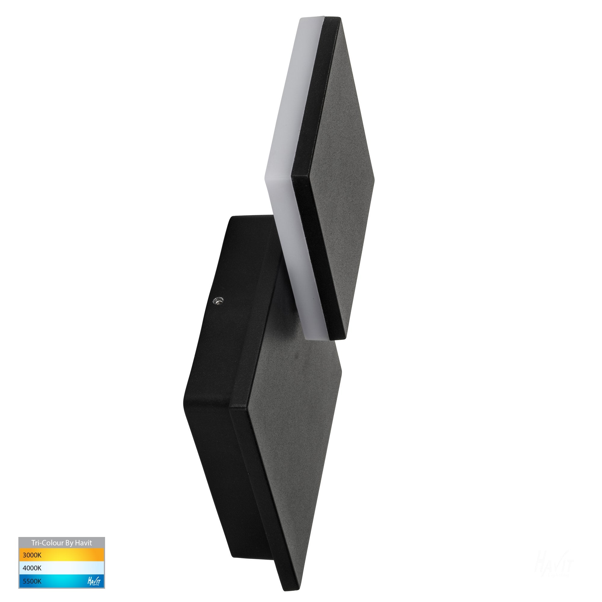Buy Exterior Wall Lights Australia HV3667T-BLK Pivot Square Wall Mounted Light Poly Powder Coated Black