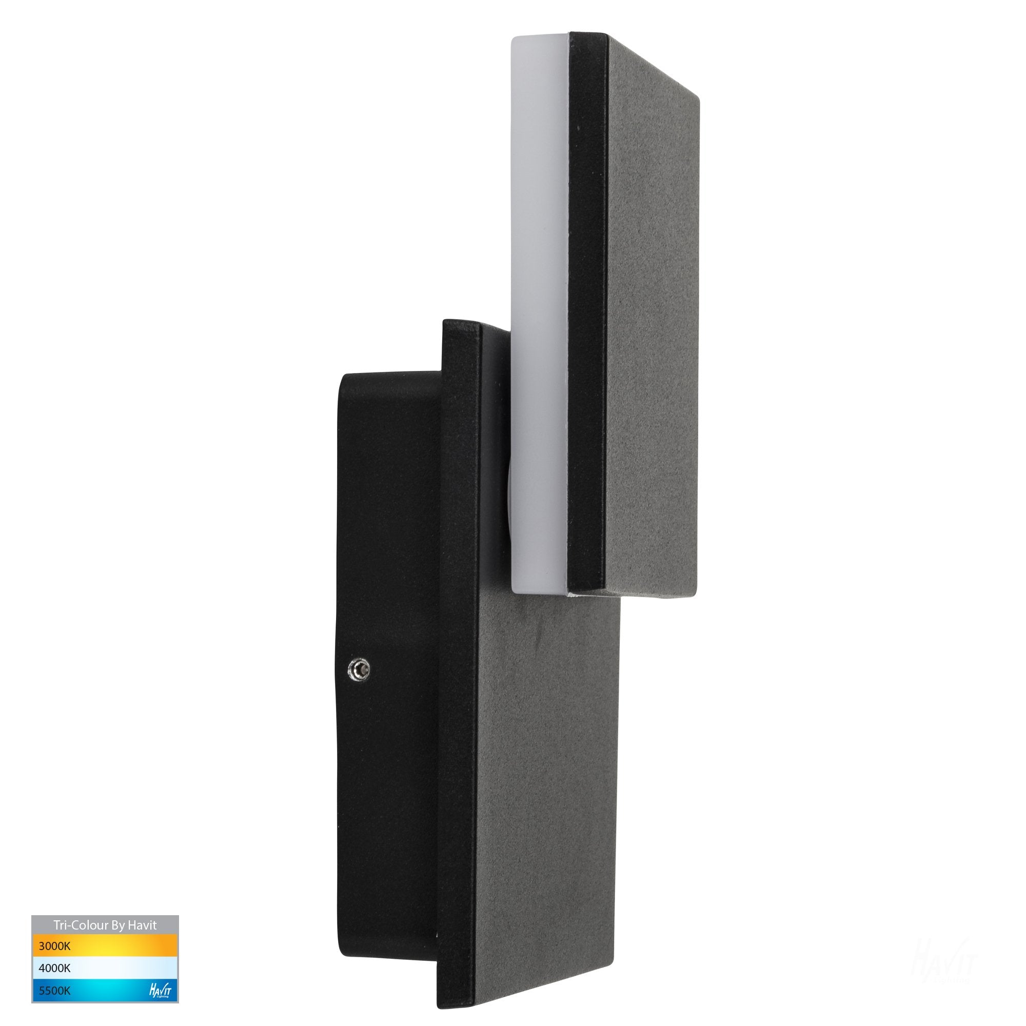 Buy Exterior Wall Lights Australia HV3667T-BLK Pivot Square Wall Mounted Light Poly Powder Coated Black