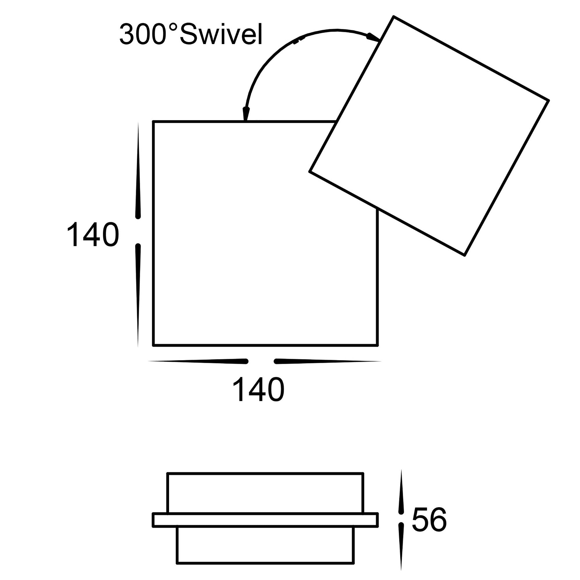 Buy Exterior Wall Lights Australia HV3667T-WHT Pivot Square Wall Mounted Light Poly Powder Coated White