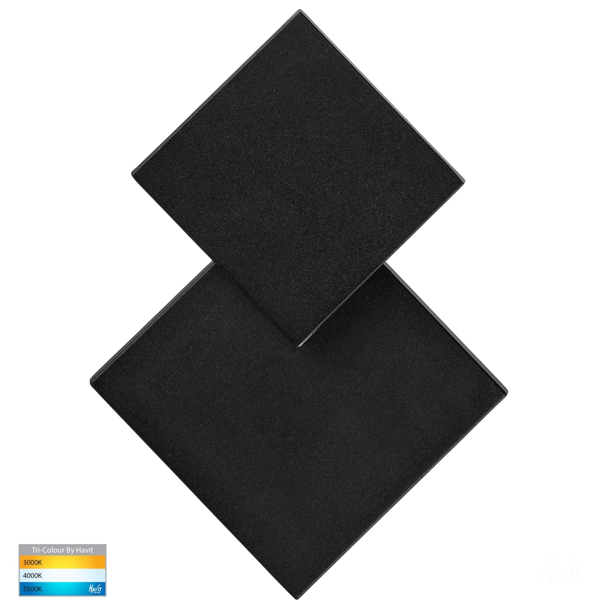 Buy Exterior Wall Lights Australia HV3667T-BLK Pivot Square Wall Mounted Light Poly Powder Coated Black
