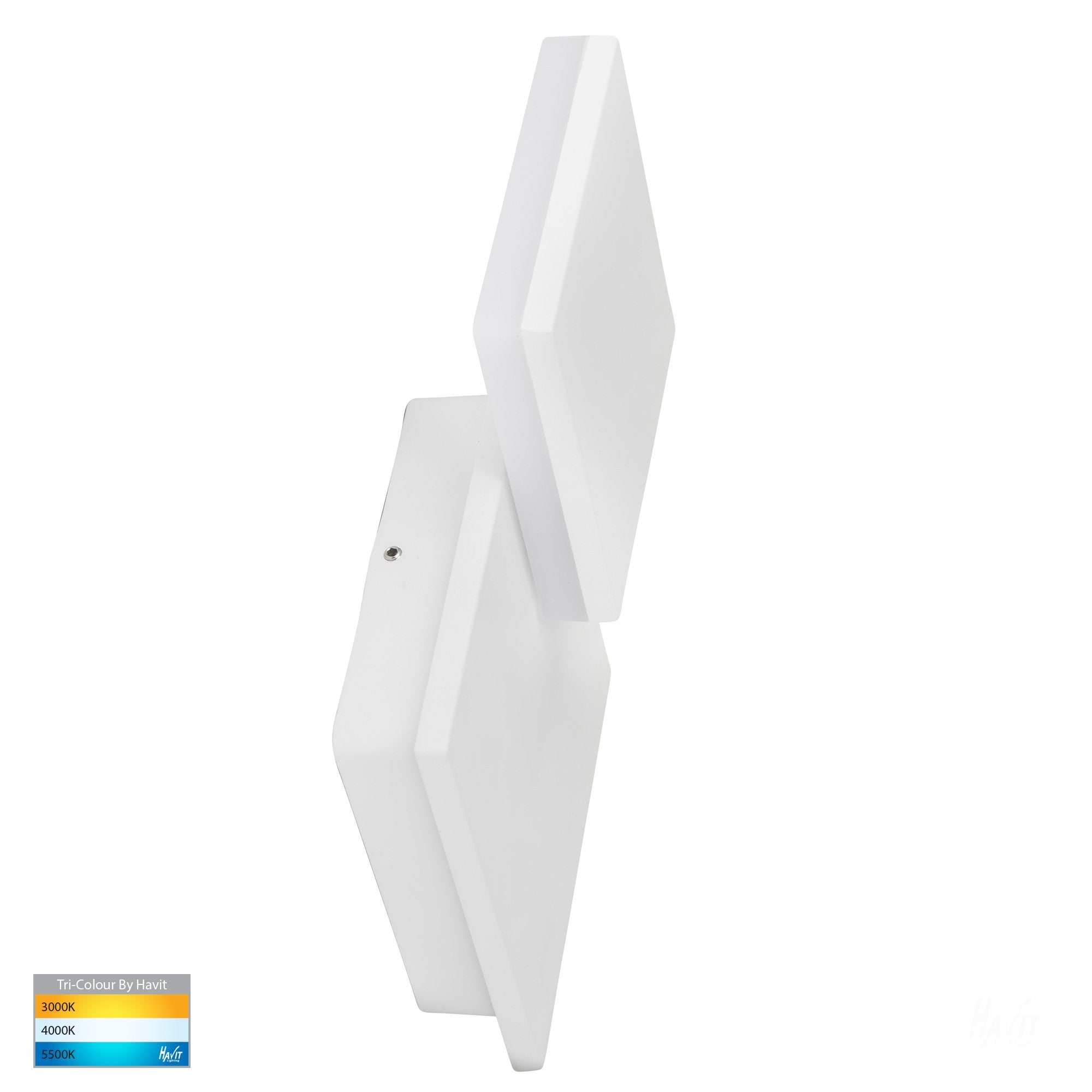 Buy Exterior Wall Lights Australia HV3667T-WHT Pivot Square Wall Mounted Light Poly Powder Coated White