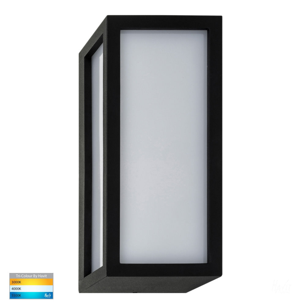 Buy Exterior Wall Lights Australia Nepean Exterior Wall Mounted Light 110mm Black 3CCT - HV3669T-BLK