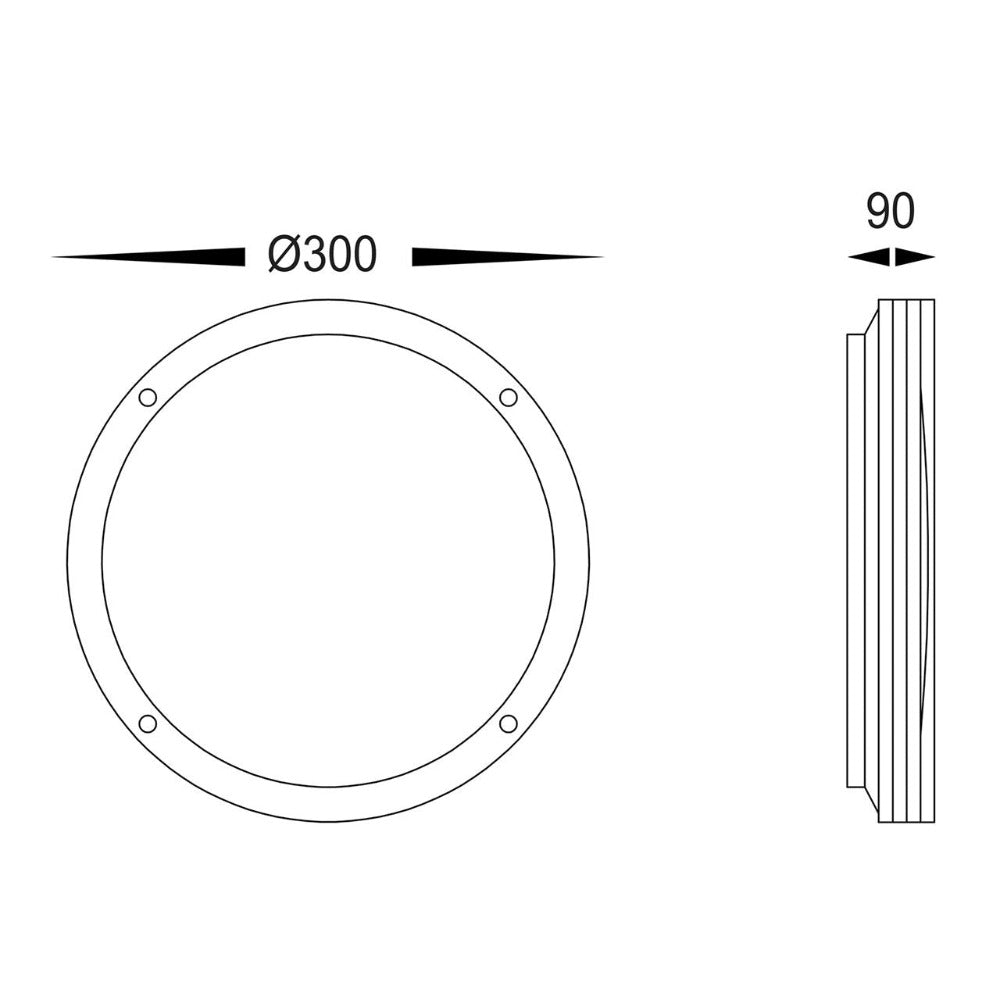 Buy LED Bunker Lights Australia Stor Round LED Light Black 3CCT - HV3670T-BLK