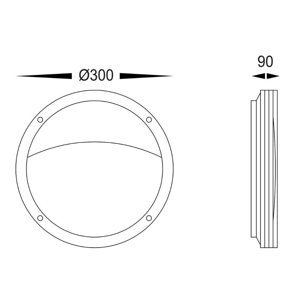 Buy LED Bunker Lights Australia Stor Round LED Light With Bunker Black 3CCT - HV3671T-BLK