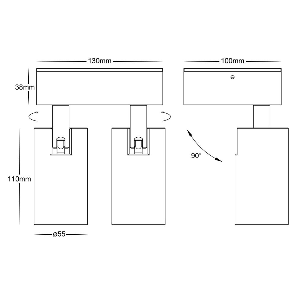 Buy Exterior Wall Lights Australia Revo Exterior Double Adjustable Wall 2 Lights White 3CCT - HV3683T-WHT