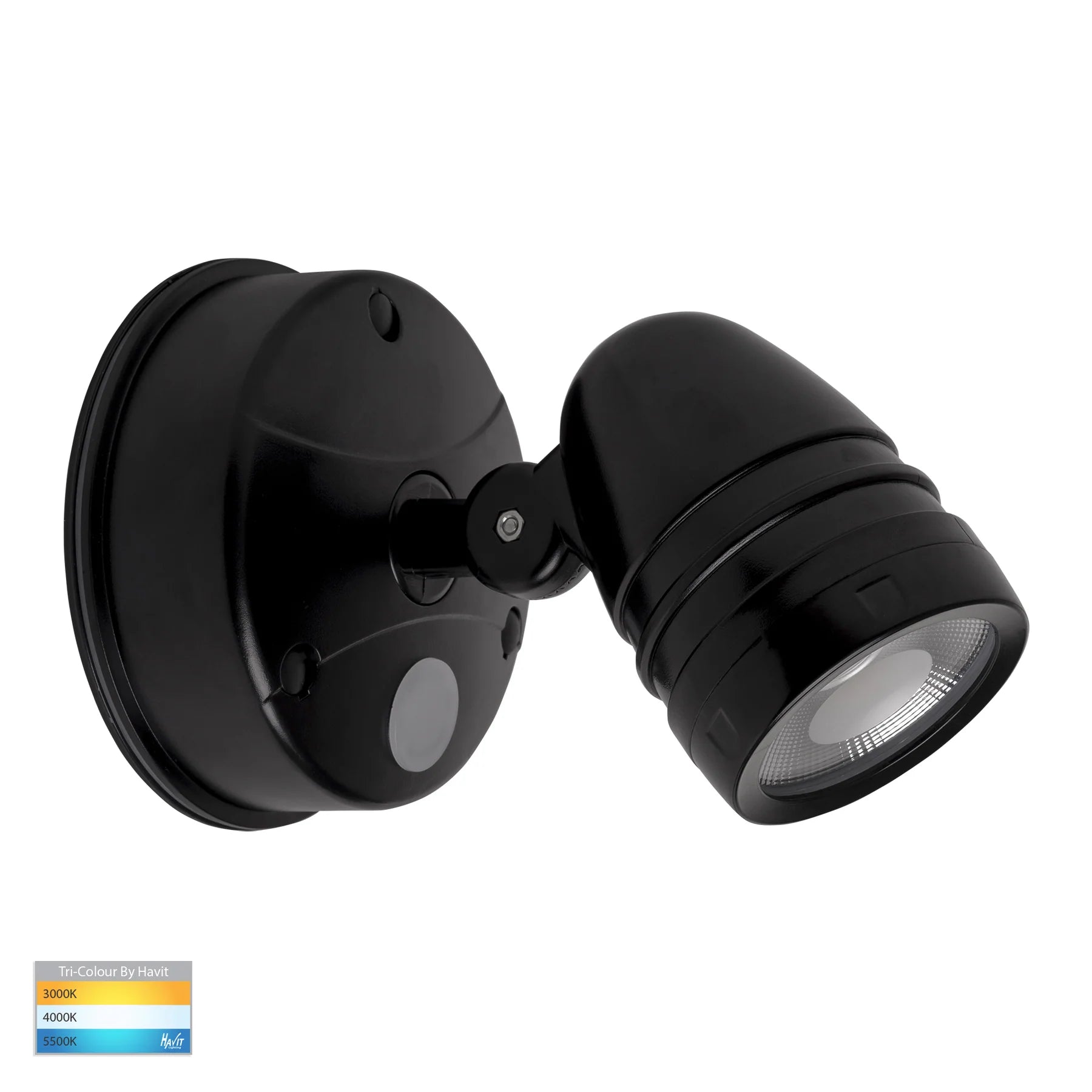 Buy Security Wall Lights Australia Focus Security Wall Light Adjustable 240V Black 3 CCT with Sensor - HV3792T-BLK