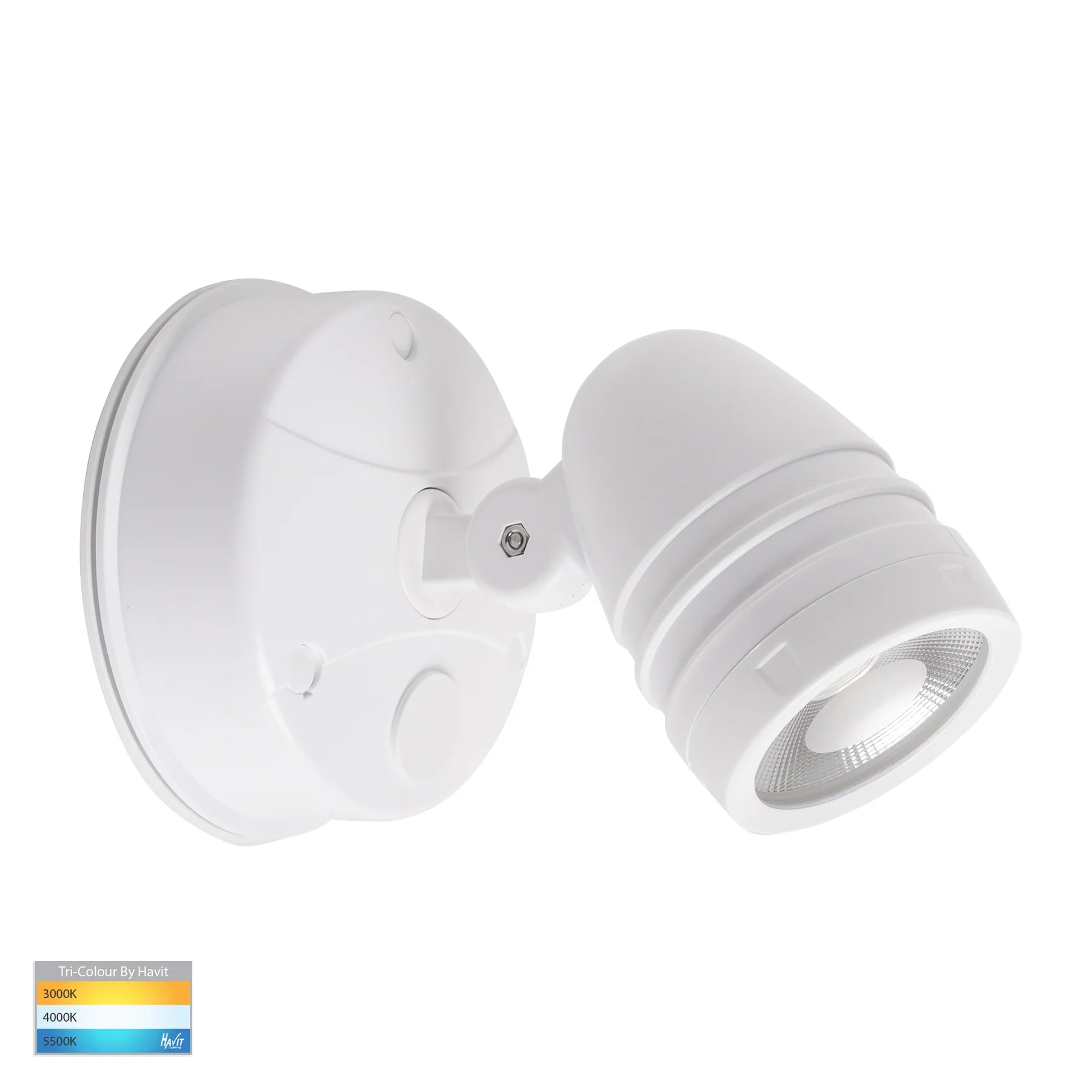 Buy Exterior Spotlights Australia Focus Exterior Spotlight Adjustable 240V White Polycarbonate 3 CCT - HV3791T-WHT