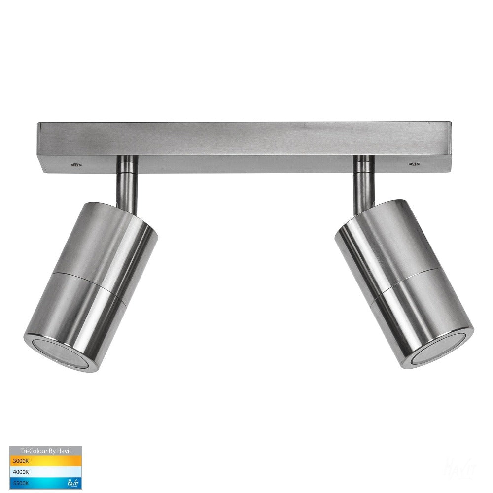 Buy Outdoor Ceiling Spotlights Australia Tivah LED Bar 2 Lights Titanium 3CCT - HV4001T-2-TTM