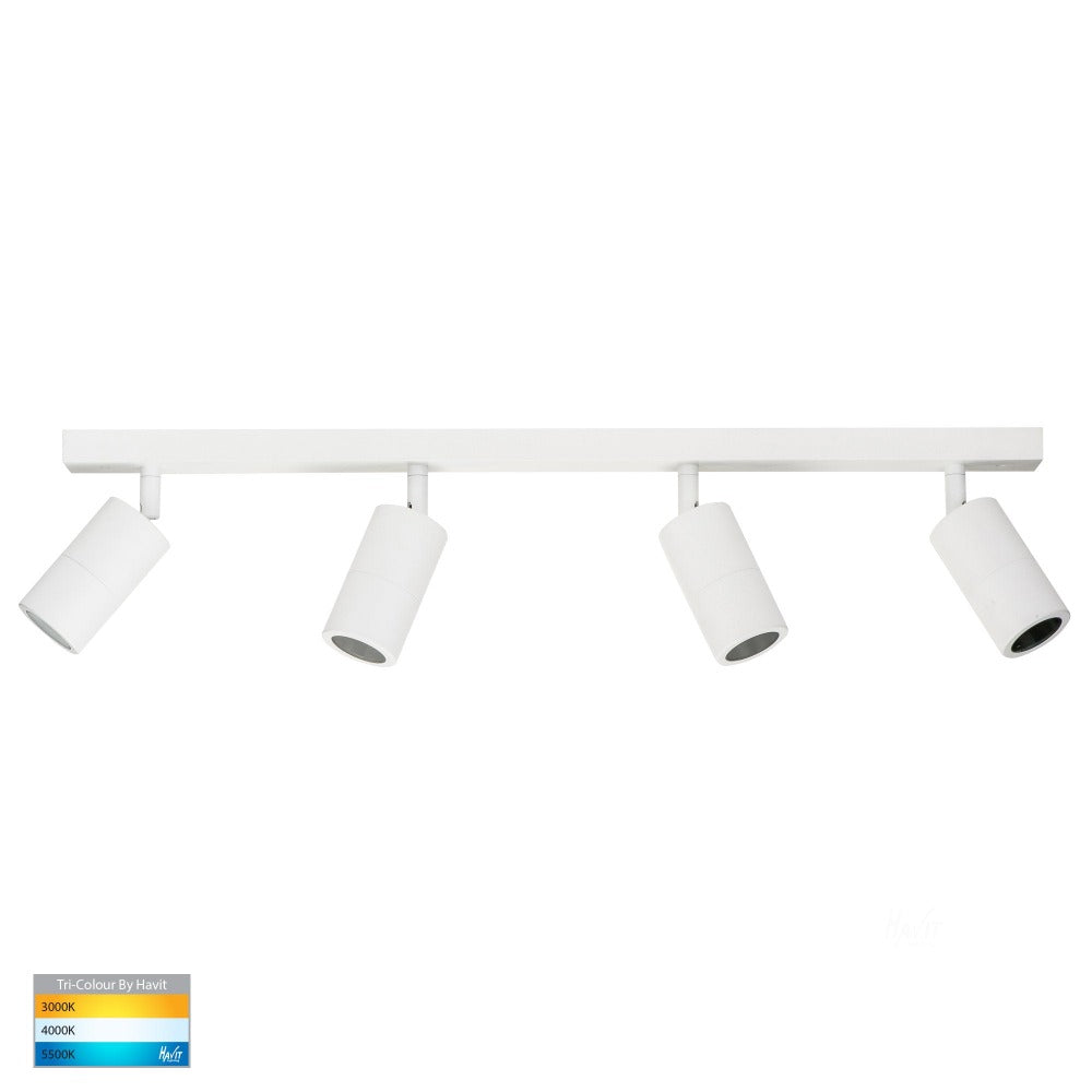 Buy Outdoor Ceiling Spotlights Australia Tivah LED Bar 4 Lights White 3CCT - HV4001T-4-WHT
