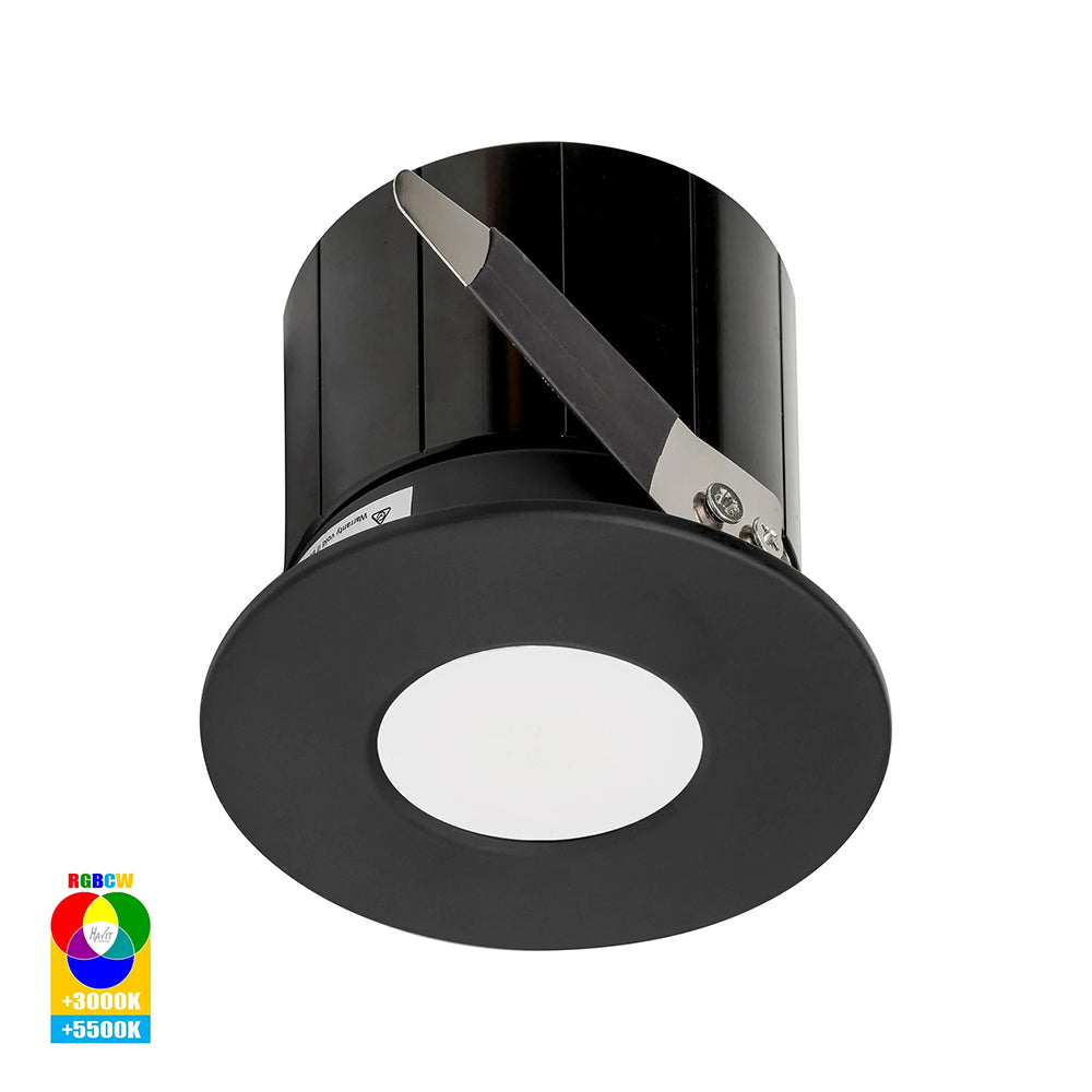 Buy Smart LED Downlights Australia Prime Smart LED Downlight Black W88mm RGB +3000K - 5500K - HV5511RGBCW-BLK