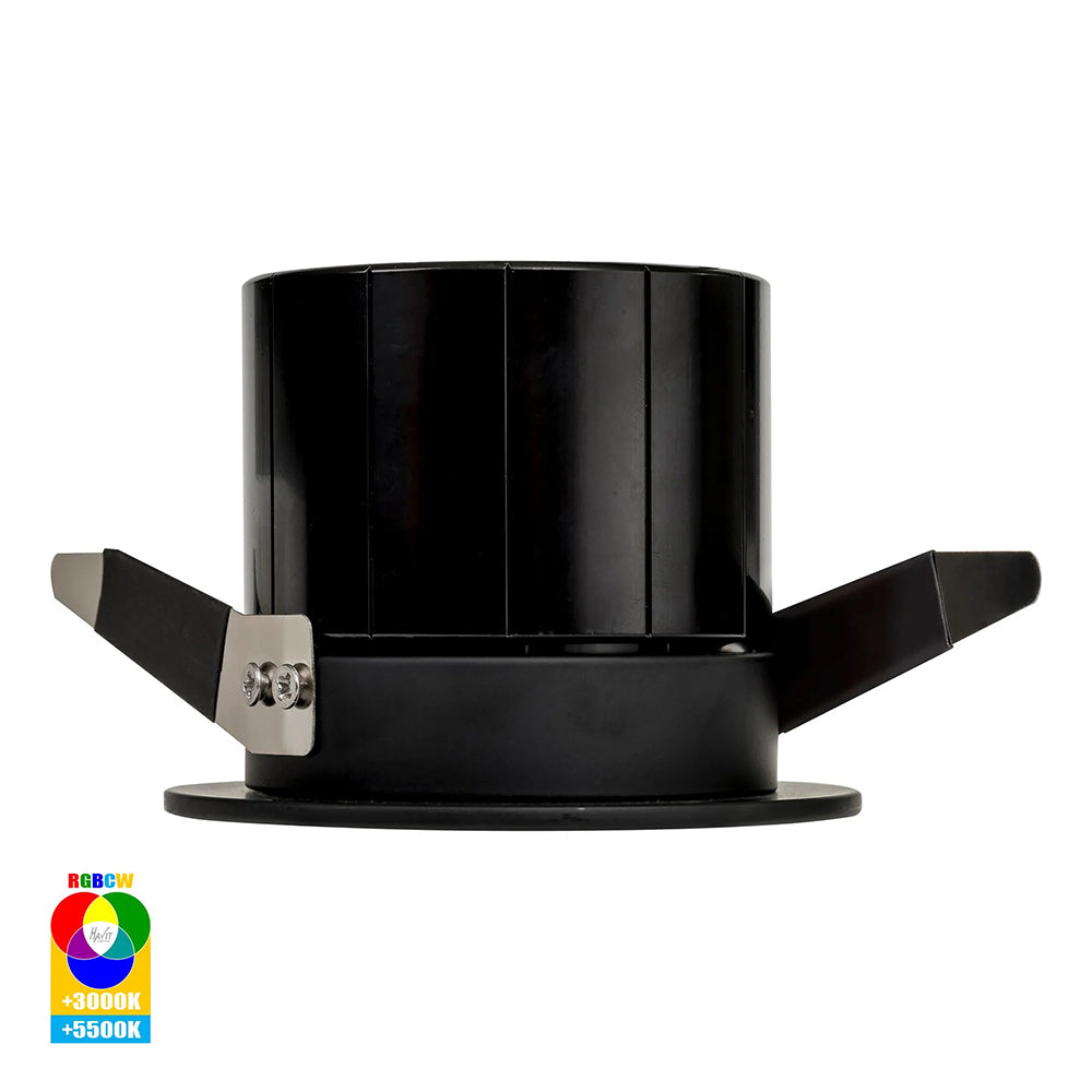 Buy Smart LED Downlights Australia Prime Smart LED Downlight Black W88mm RGB +3000K - 5500K - HV5511RGBCW-BLK