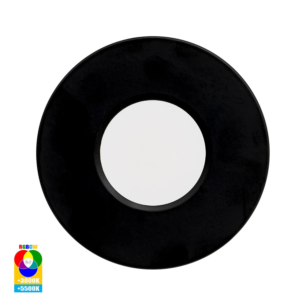 Buy Smart LED Downlights Australia Prime Smart LED Downlight Black W88mm RGB +3000K - 5500K - HV5511RGBCW-BLK