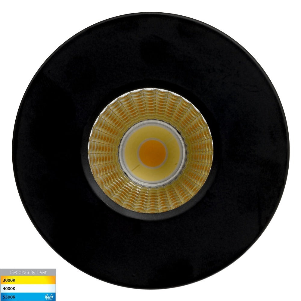 Buy Recessed Downlights Australia Prime Fixed LED Downlight Black 3CCT - HV5511T-BLK