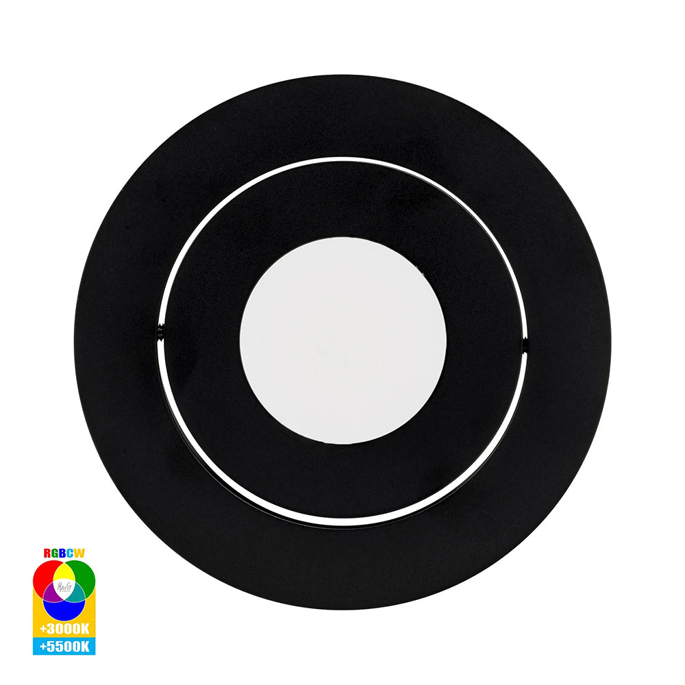 Buy Smart LED Downlights Australia Prime Smart LED Downlight Black W105mm RGBCW - HV5512RGBCW-BLK