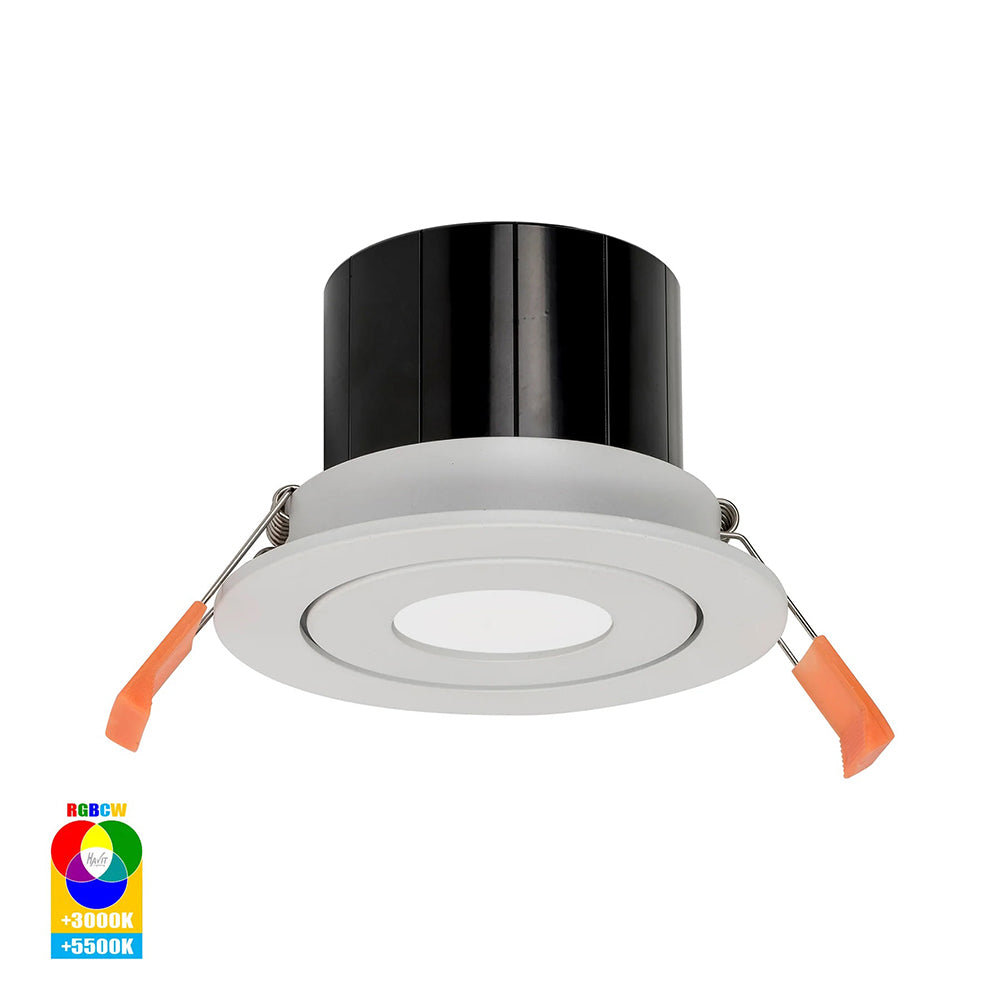 Buy Smart LED Downlights Australia Prime Smart LED Downlight White W105mm RGBCW - HV5512RGBCW-WHT