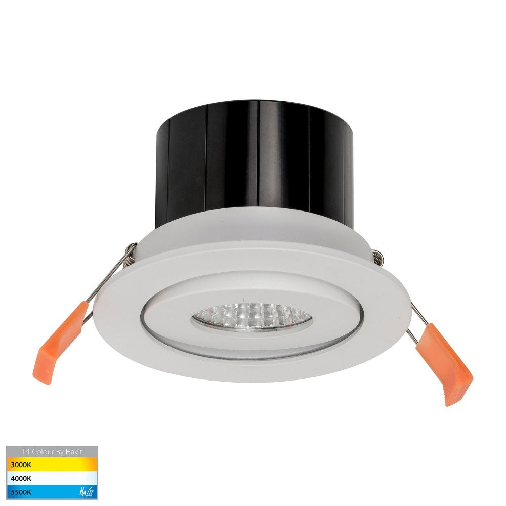 Buy Recessed Downlights Australia Prime Tilt LED Downlight White 3CCT - HV5512T-WHT