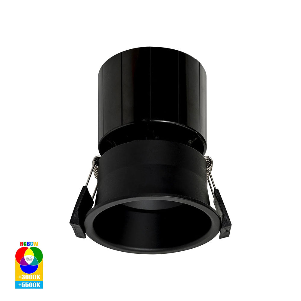Buy Smart LED Downlights Australia Prime Smart LED Downlight Black W84mm RGBCW - HV5513RGBCW-BLK