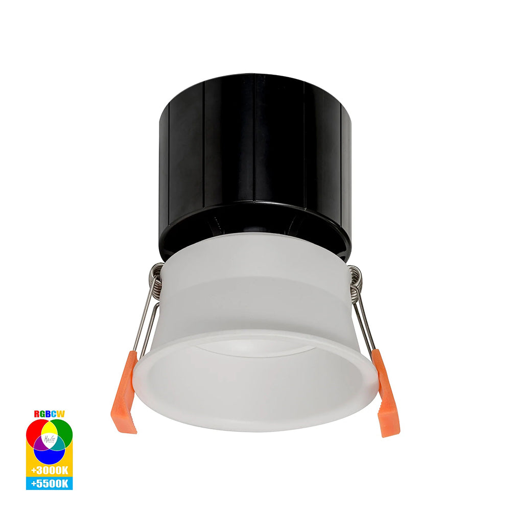 Buy Smart LED Downlights Australia Prime Smart LED Downlight White W84mm RGBCW - HV5513RGBCW-WHT