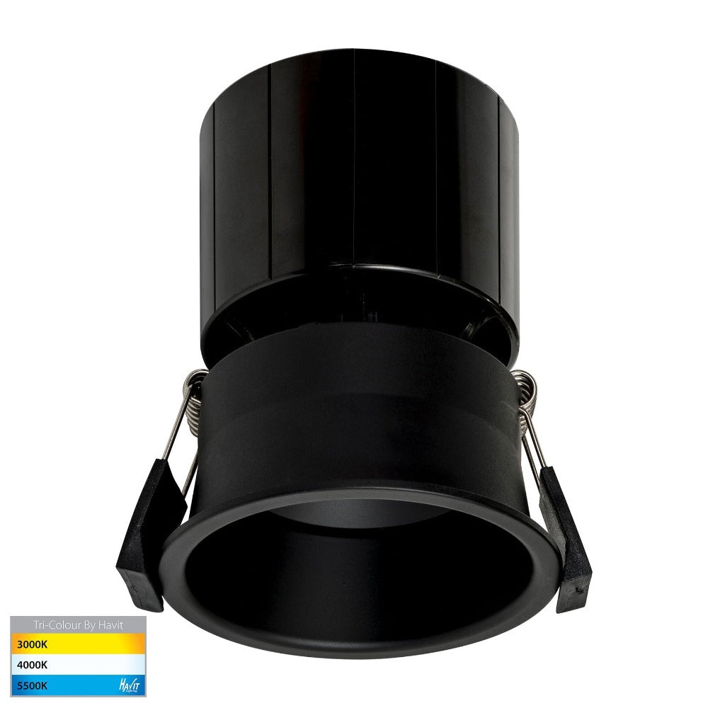 Buy Recessed Downlights Australia Prime Fixed Deep LED Downlight Black 3CCT - HV5513T-BLK