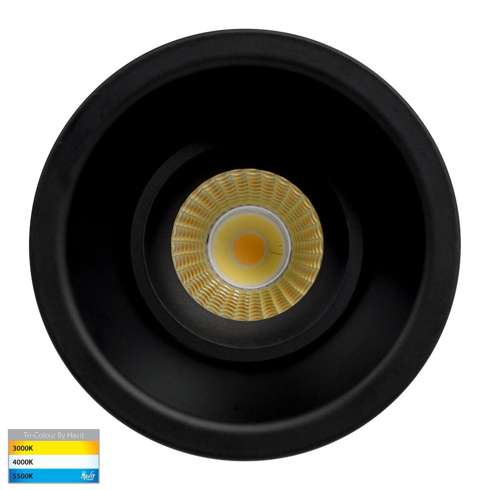 Buy Recessed Downlights Australia Prime Fixed Deep LED Downlight Black 3CCT - HV5513T-BLK