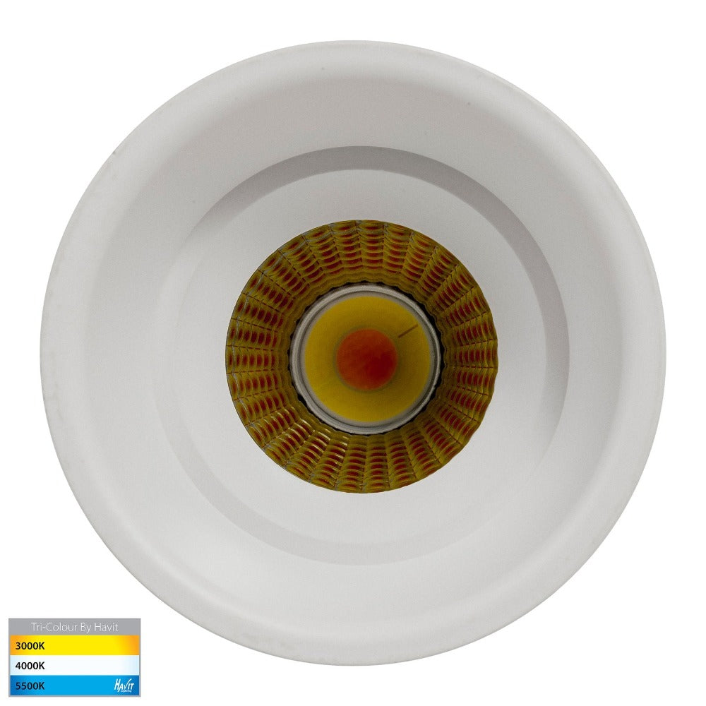 Buy Recessed Downlights Australia Prime Fixed Deep LED Downlight Black 3CCT - HV5513T-WHT