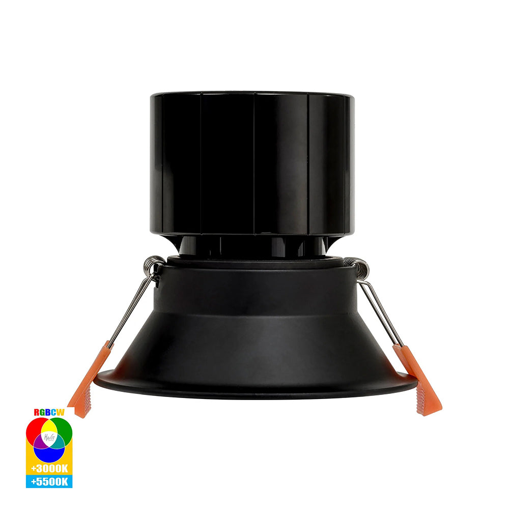 Buy Smart LED Downlights Australia Prime Smart LED Downlight Black W105mm RGBCW - HV5514RGBCW-BLK