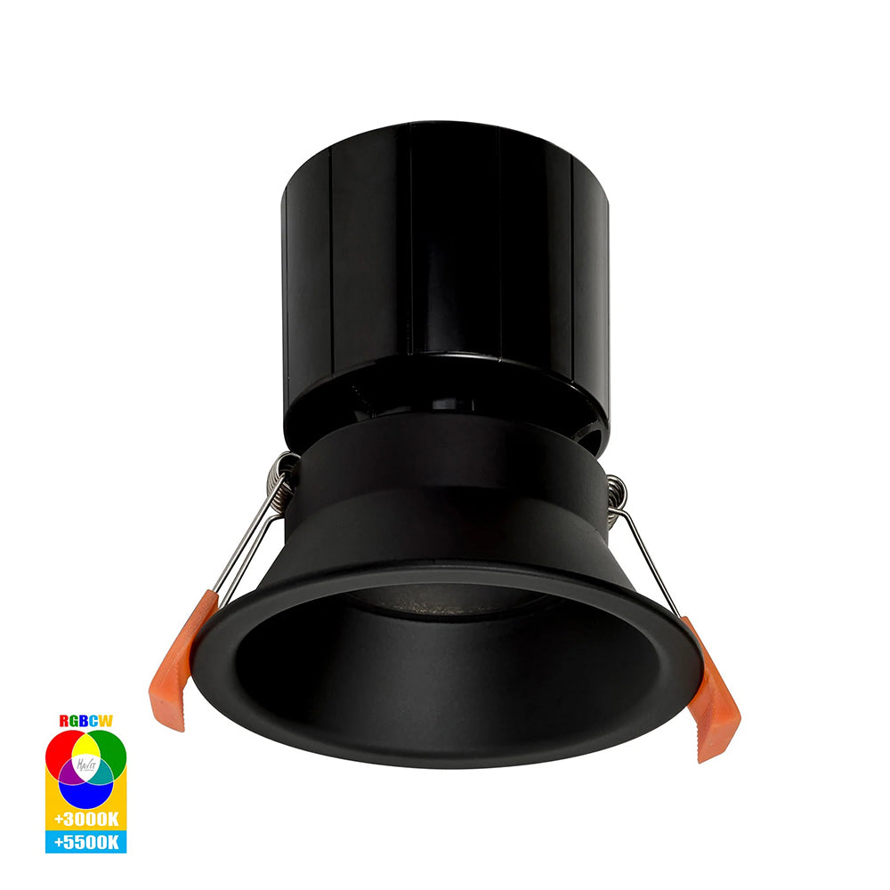 Buy Smart LED Downlights Australia Prime Smart LED Downlight Black W105mm RGBCW - HV5514RGBCW-BLK