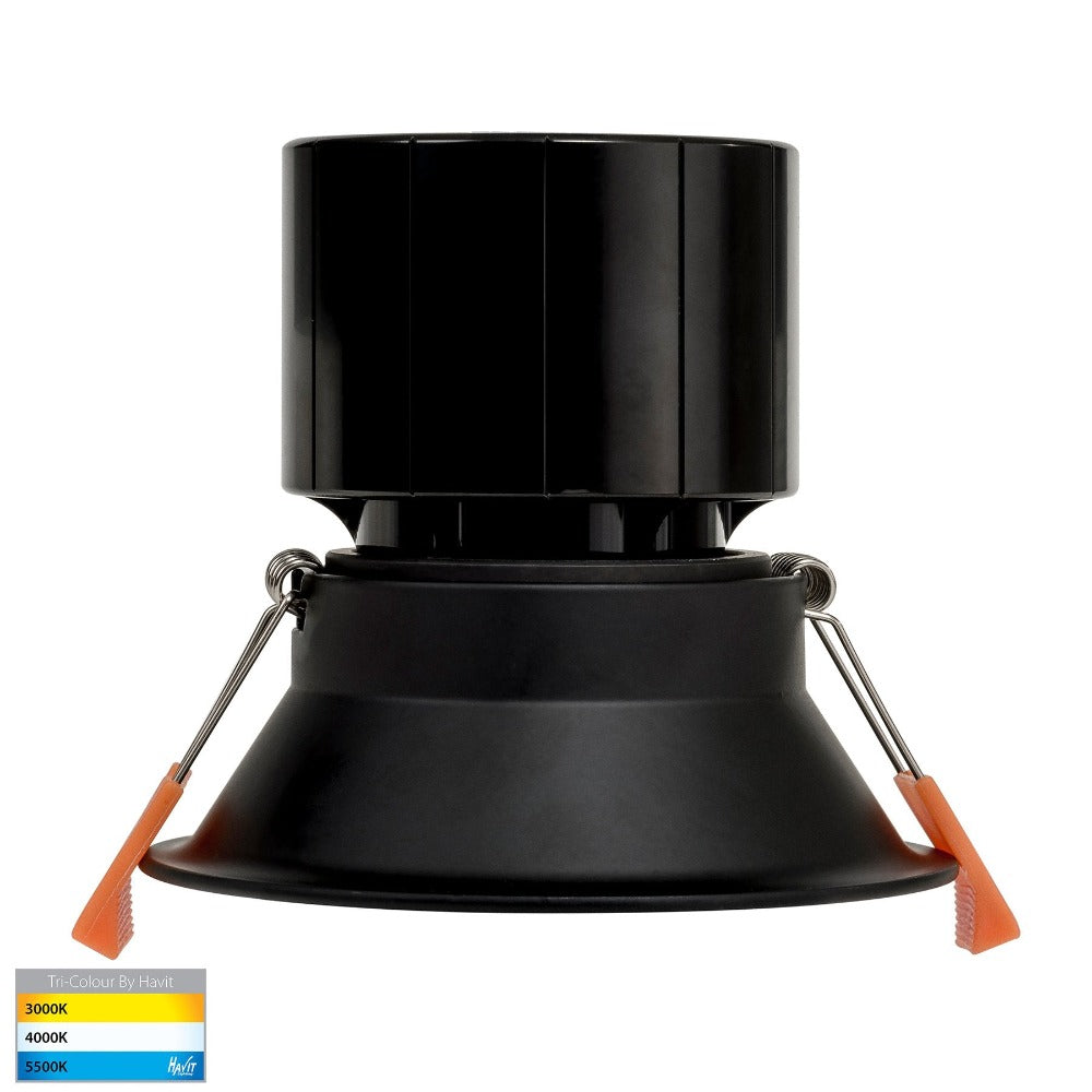 Buy Recessed Downlights Australia Prime Fixed Deep LED Downlight Black 3CCT - HV5514T-BLK