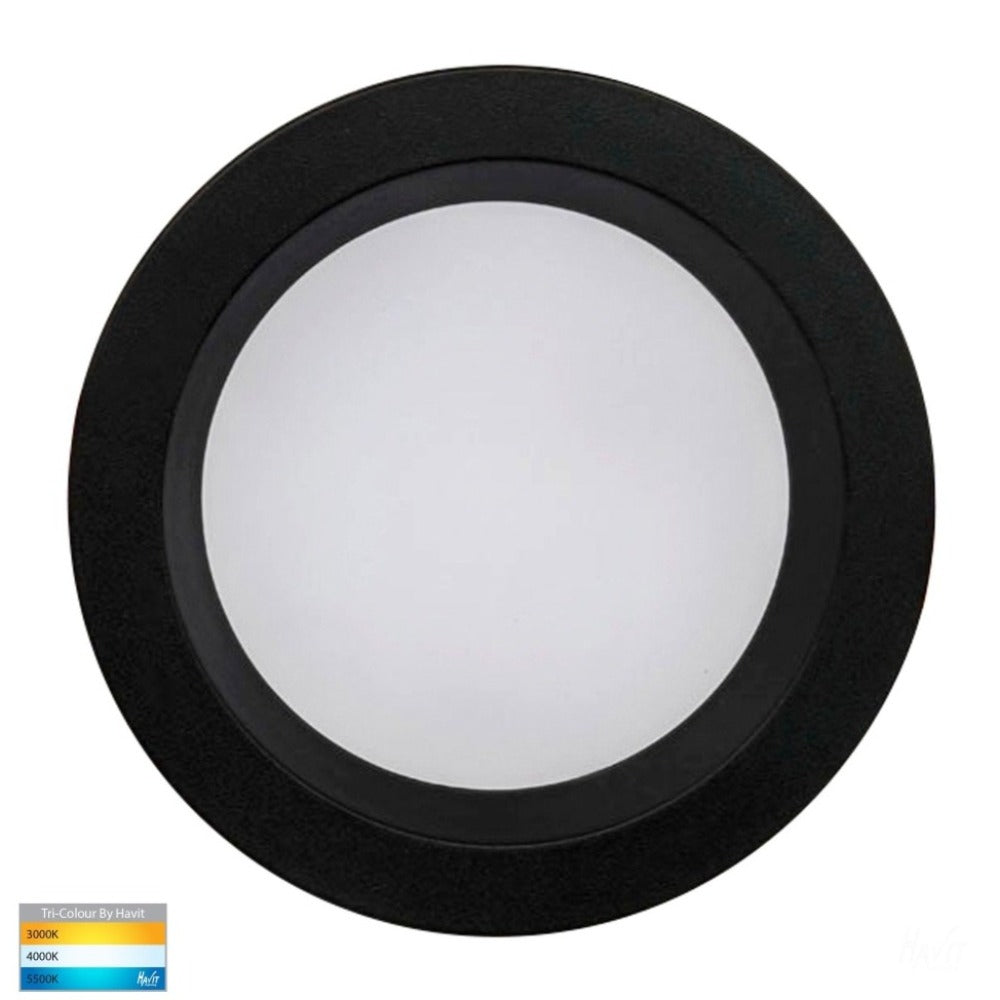 Buy Recessed Downlights Australia Polly Fixed LED Downlight Black 3CCT - HV5522T-BLK