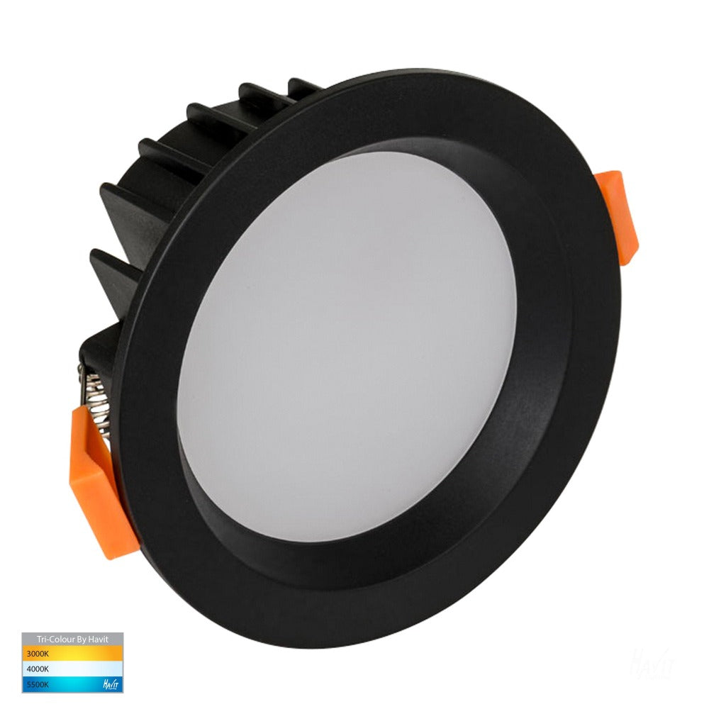 Buy Recessed Downlights Australia Polly Fixed LED Downlight Black 3CCT - HV5522T-BLK