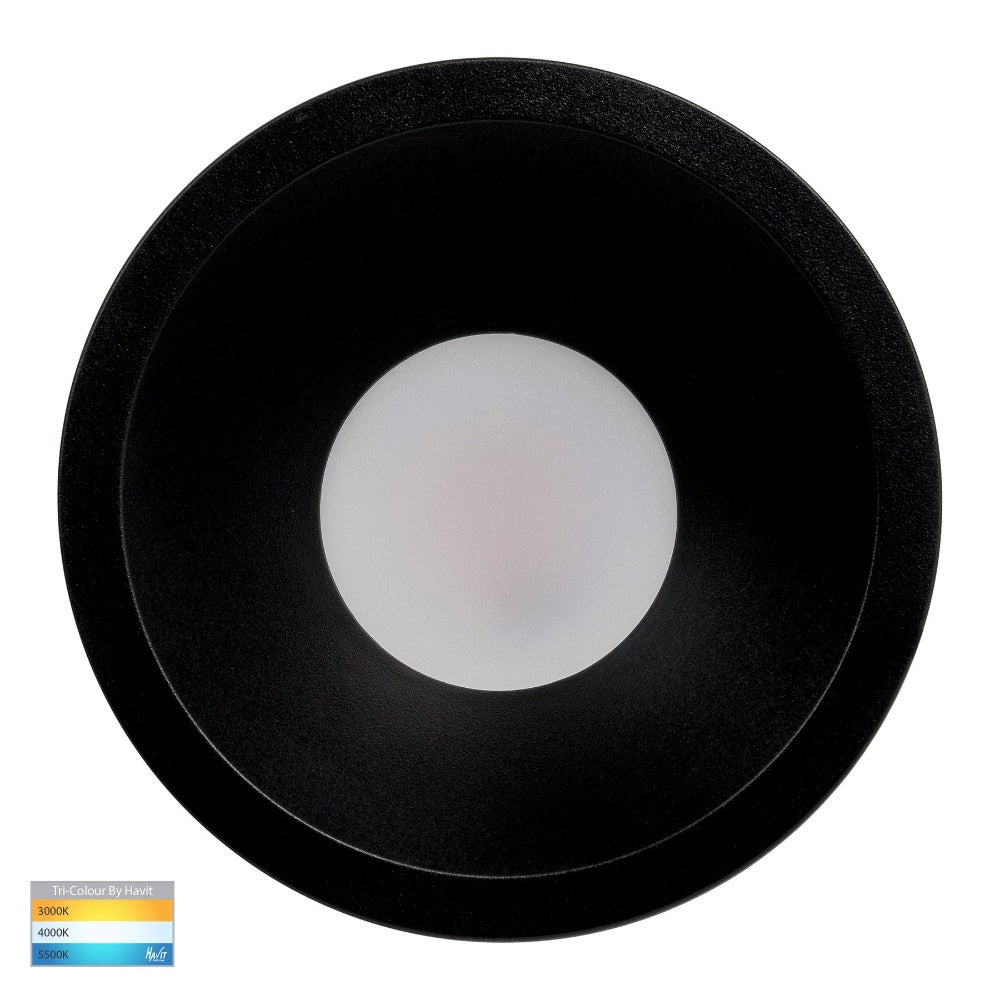 Buy Recessed Downlights Australia Gleam Fixed LED Downlight Black 3CCT _ HV5528T-BLK