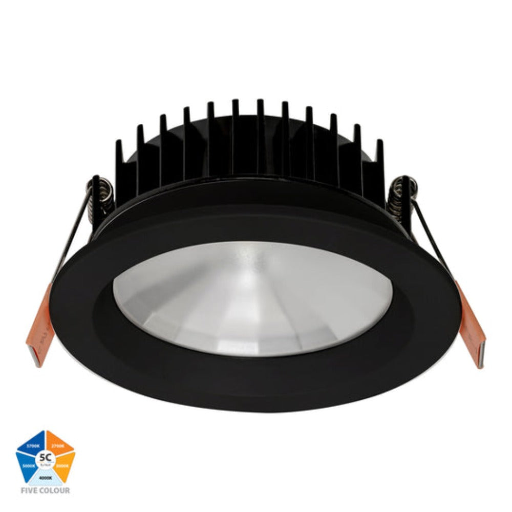Buy Recessed Downlights Australia Ora Fixed LED Downlight Black 5CCT - HV5531T-BLK