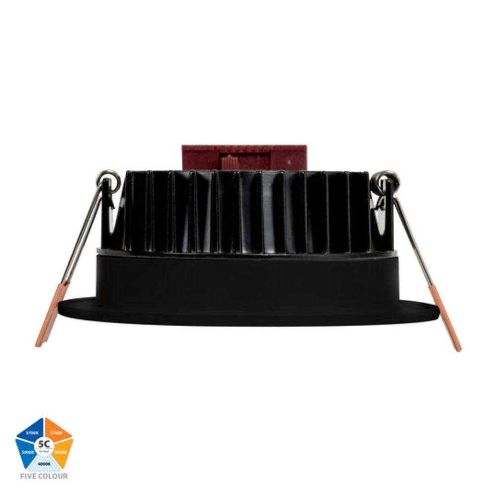 Buy Recessed Downlights Australia Ora Fixed LED Downlight Black 5CCT - HV5531T-BLK