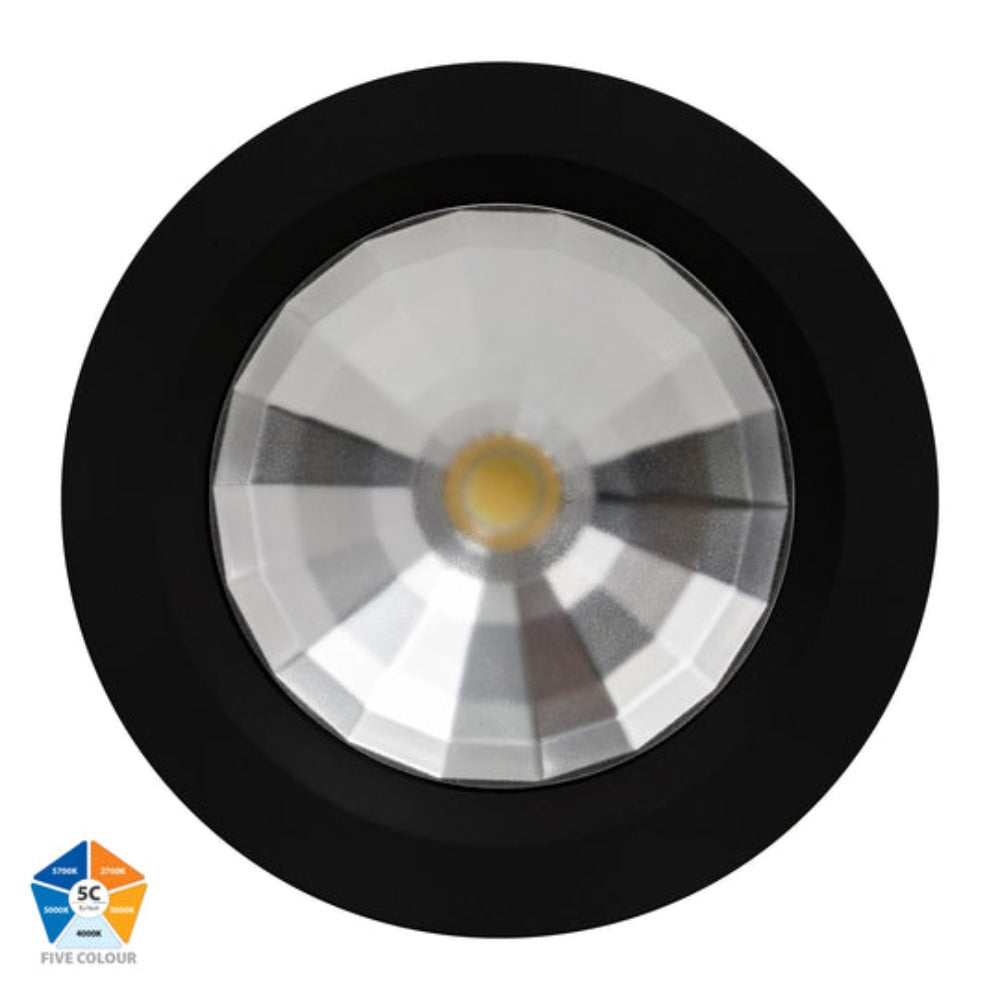 Buy Recessed Downlights Australia Ora Fixed LED Downlight Black 5CCT - HV5531T-BLK