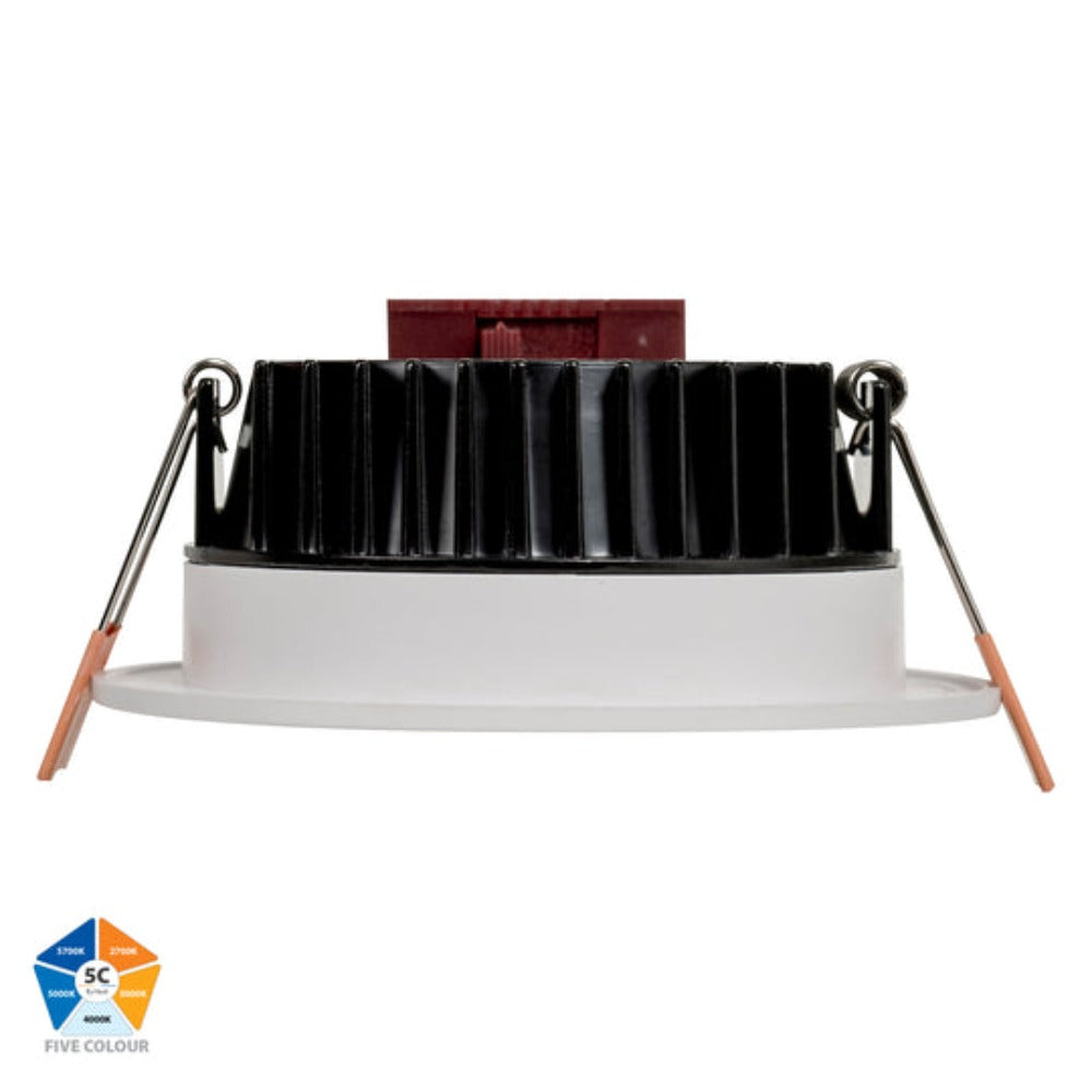 Buy Recessed Downlights Australia Ora Fixed LED Downlight White 5CCT - HV5531T-WHT