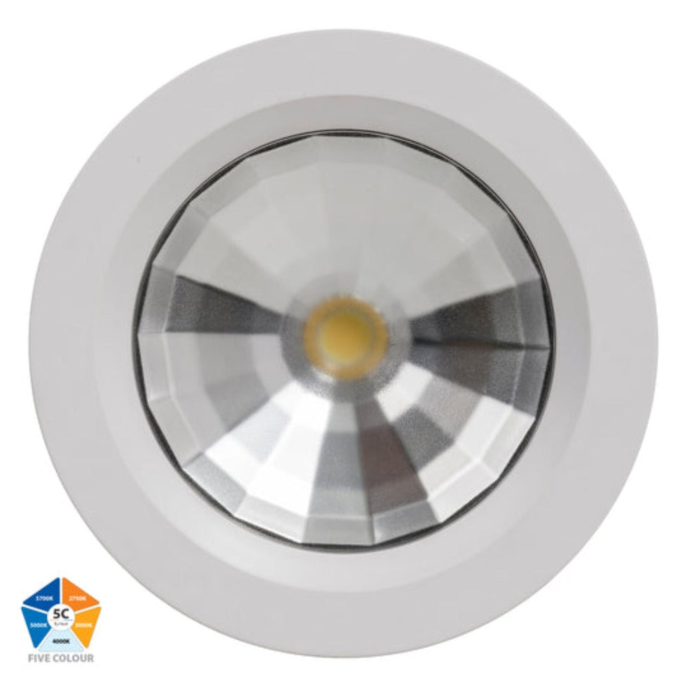 Buy Recessed Downlights Australia Ora Fixed LED Downlight White 5CCT - HV5531T-WHT
