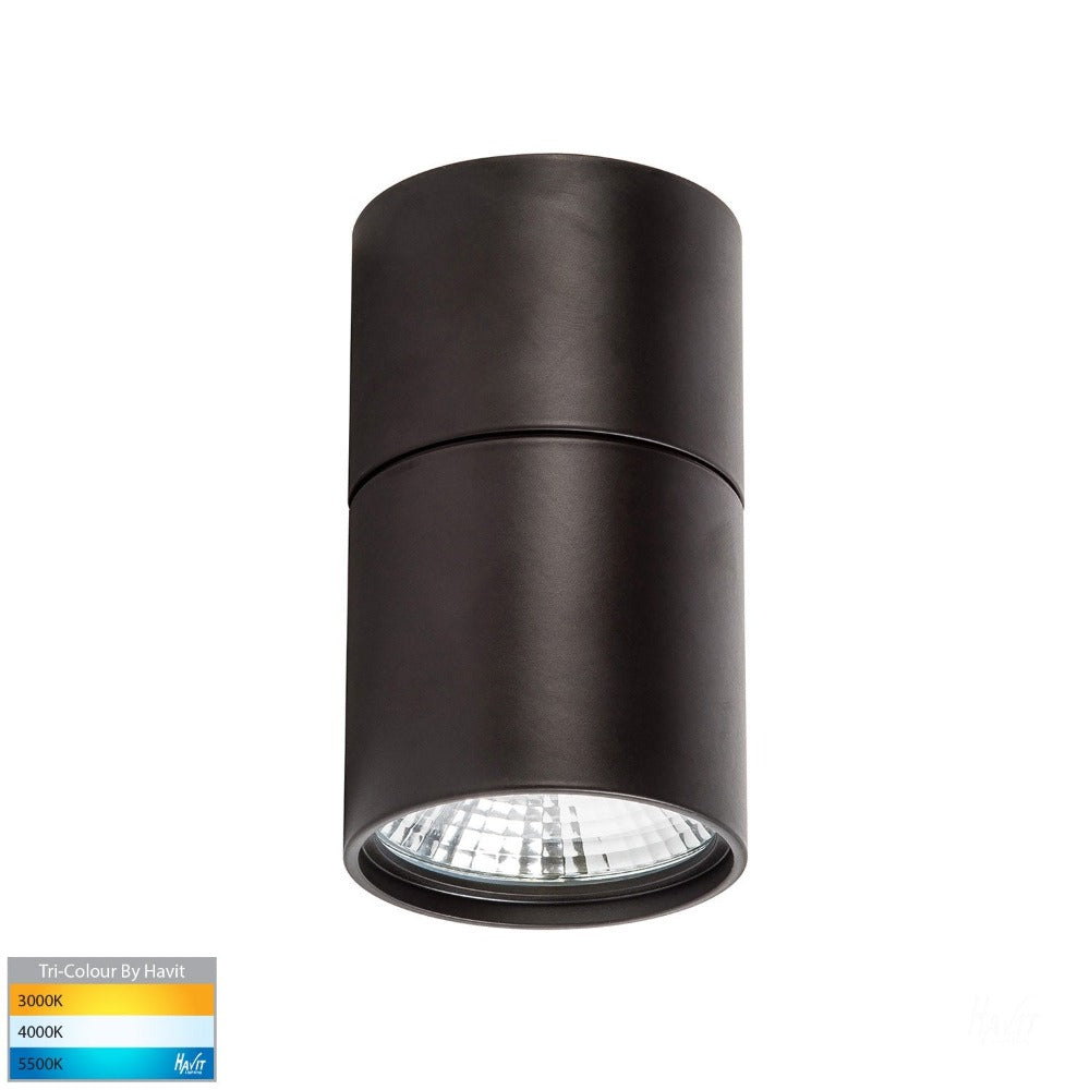 Buy Surface Mounted Downlights Australia Nella Surface Mounted LED Downlight With Extension 240V Black 3CCT - HV5802T-BLK-EXT