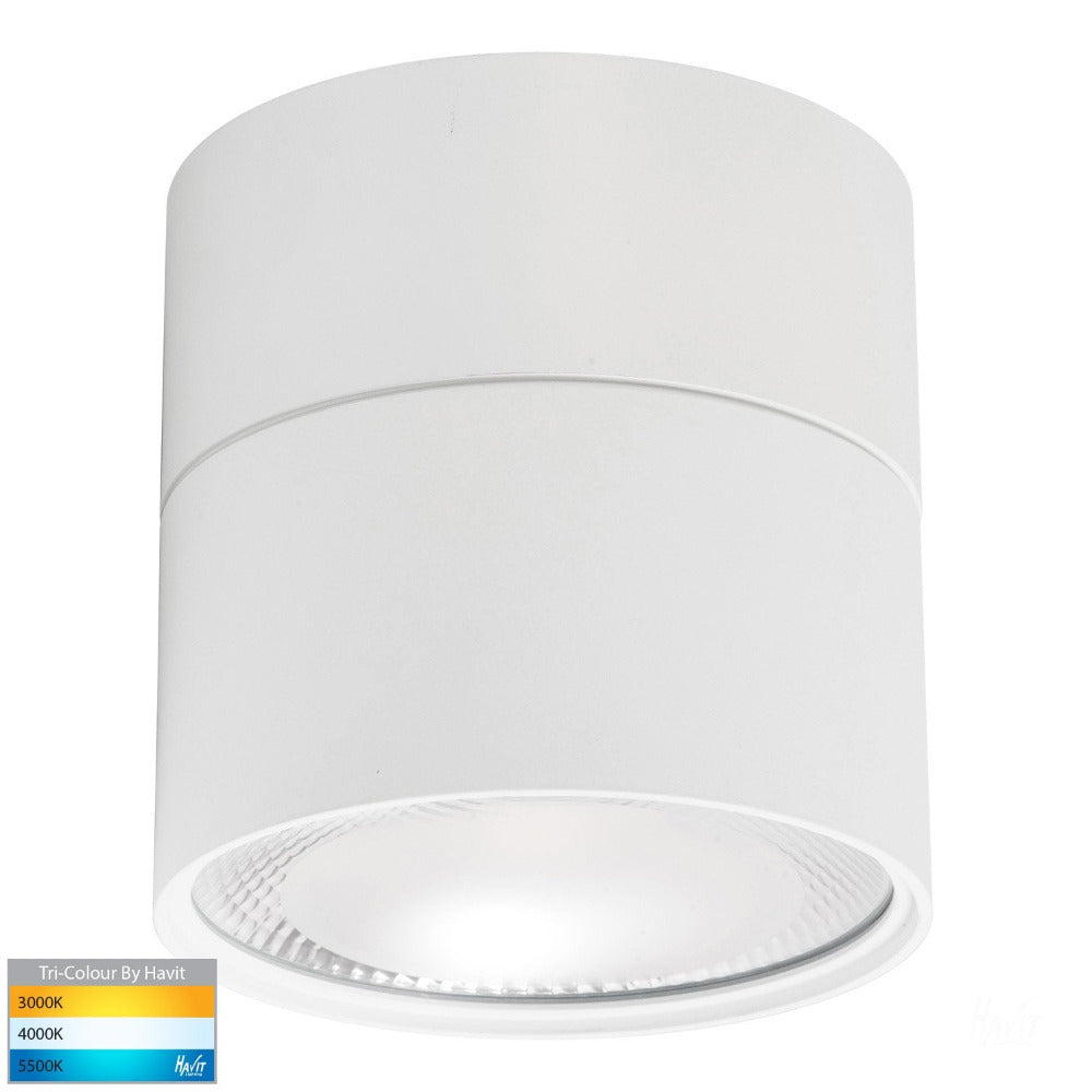 Buy Surface Mounted Downlights Australia Nella Surface Mounted Round Downlight White 3CCT - HV5805T-WHT-EXT