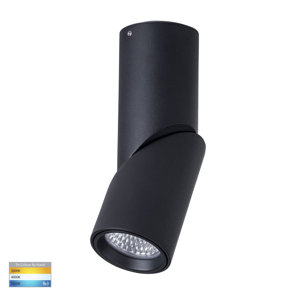 Buy Surface Mounted Downlights Australia Nella Surface Mounted Downlight 7W Black 3CCT - HV5822T-BLK