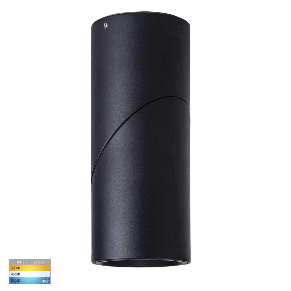 Buy Surface Mounted Downlights Australia Nella Surface Mounted Downlight 12W Black 3CCT - HV5823T-BLK