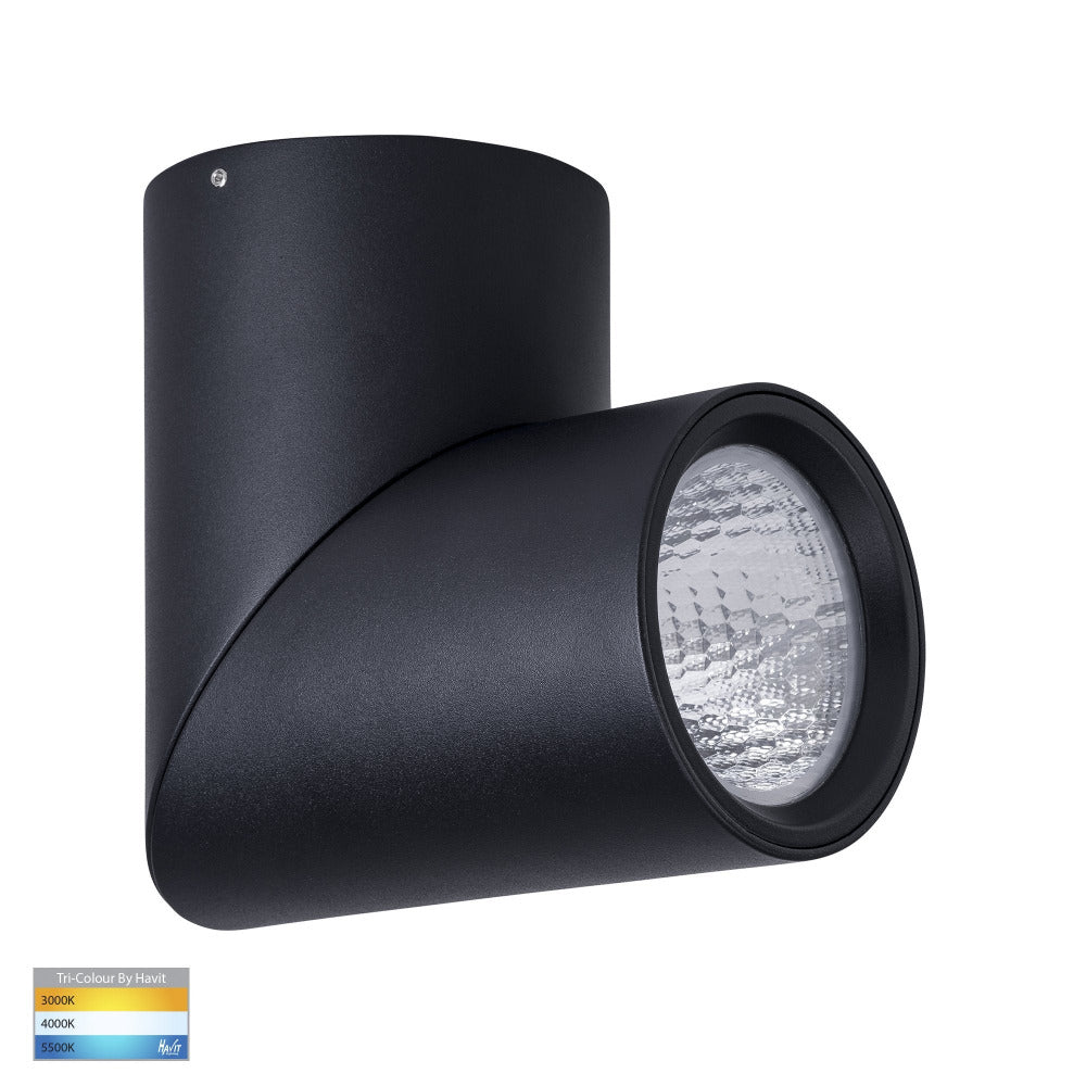 Buy Surface Mounted Downlights Australia Nella Surface Mounted Downlight 18W Black 3CCT - HV5824T-BLK