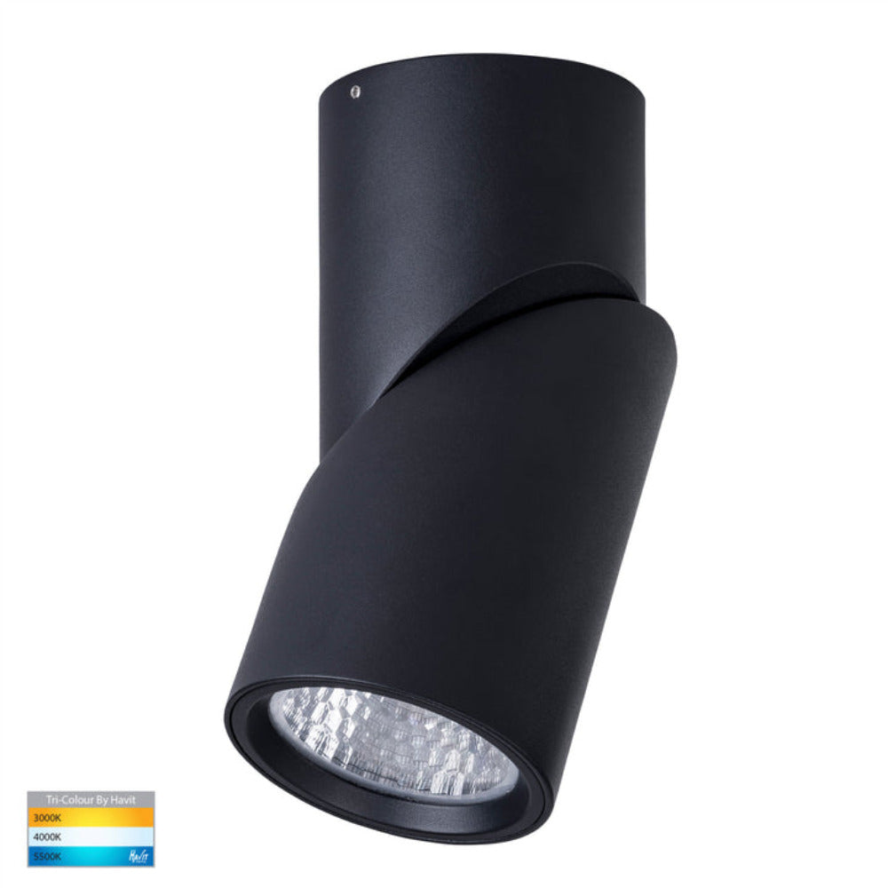 Buy Surface Mounted Downlights Australia Nella Surface Mounted Downlight 18W Black 3CCT - HV5824T-BLK