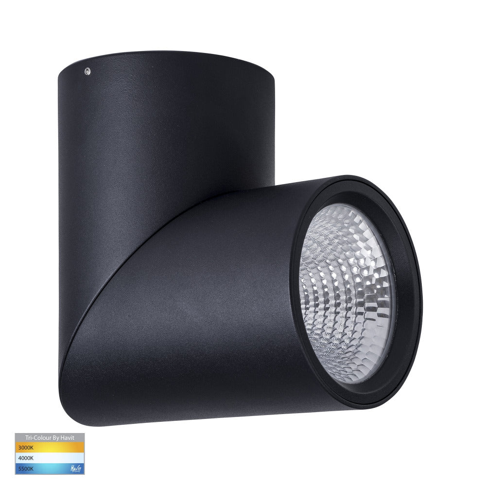Buy Surface Mounted Downlights Australia Nella Surface Mounted Downlight 24W Black 3CCT - HV5825T-BLK