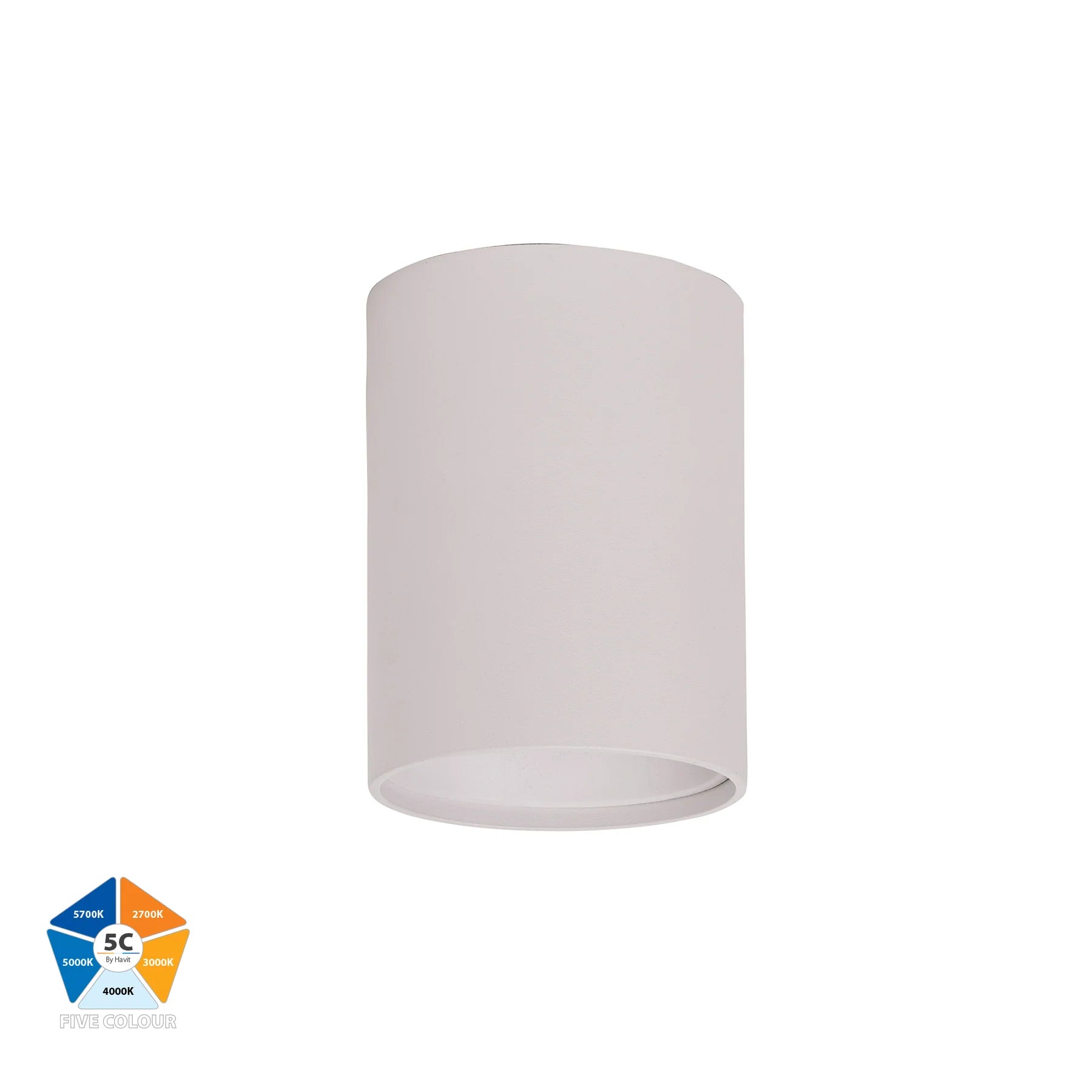 Buy Surface Mounted Downlights Australia Nella LED Surface Mounted Downlight 240V H100mm White Aluminium 5 CCT - HV5841S-WHT