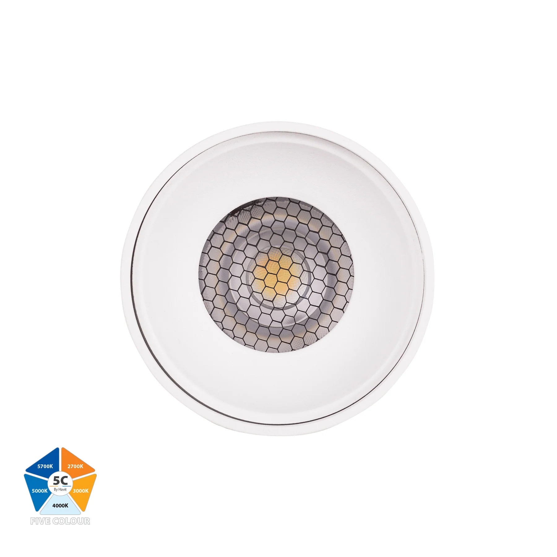 Buy Surface Mounted Downlights Australia Nella LED Surface Mounted Downlight 240V H200mm White Aluminium 5 CCT - HV5841S-WHT-EXT