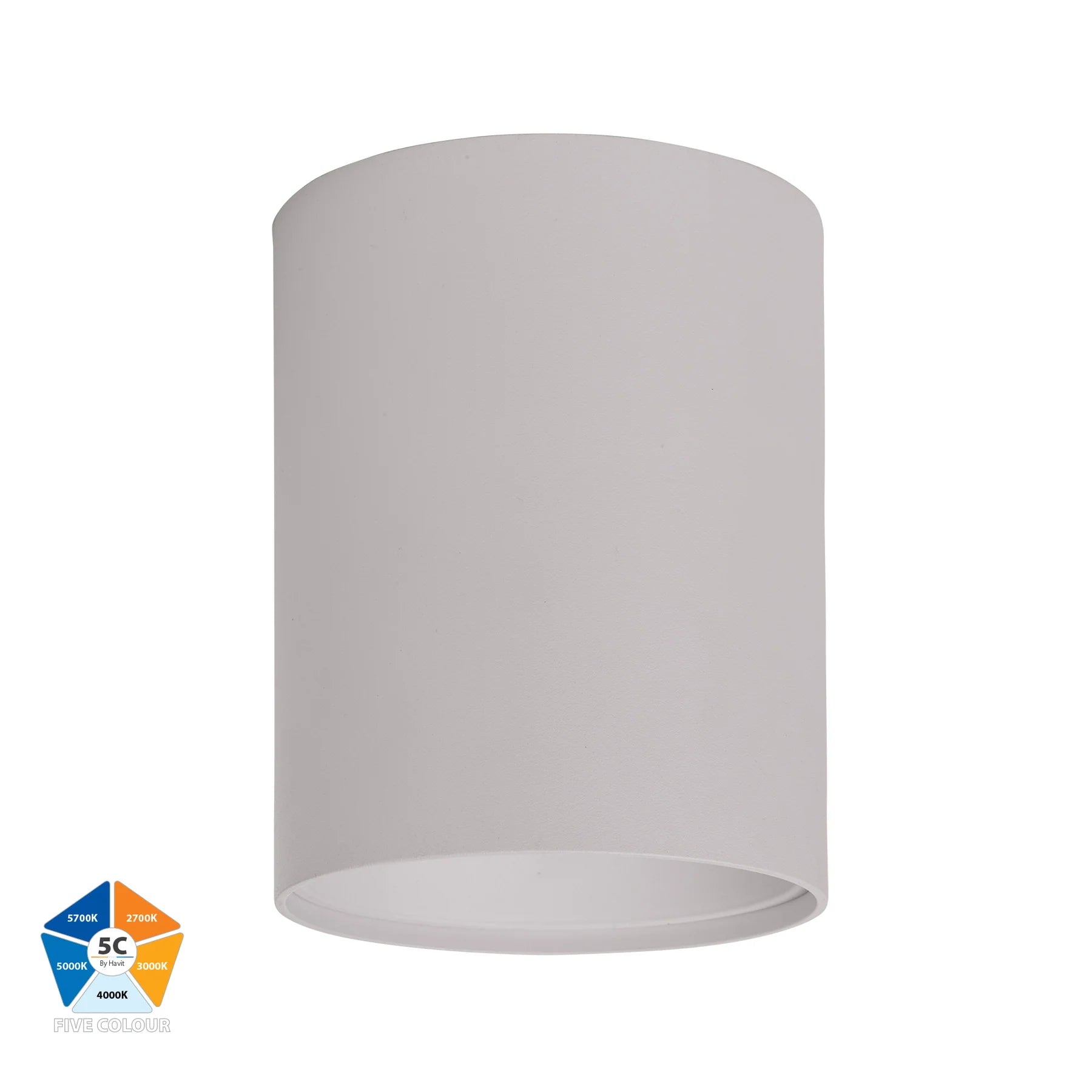 Buy Surface Mounted Downlights Australia Nella LED Surface Mounted Downlight 240V H140mm White Aluminium 5 CCT - HV5843S-WHT