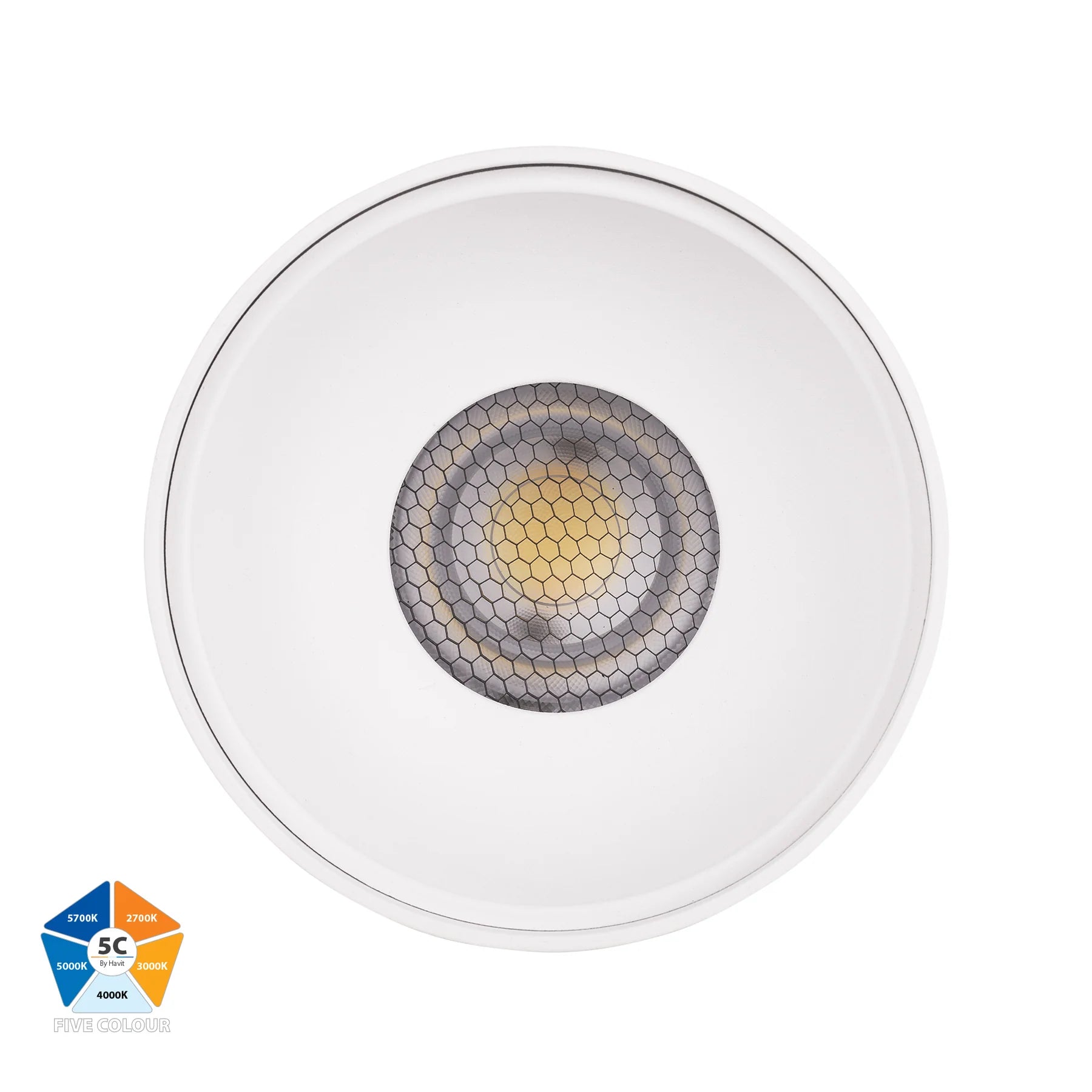 Buy Surface Mounted Downlights Australia Nella LED Surface Mounted Downlight 240V H140mm White Aluminium 5 CCT - HV5843S-WHT